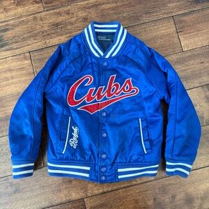 Ralph Lauren Polo x MLB Chicago Cubs Blue Satin Bomber Jacket Size Toddler 5T